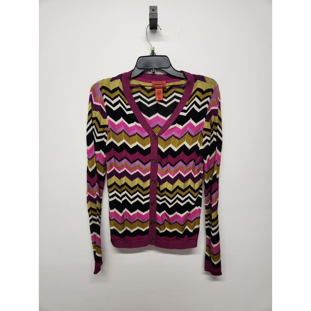 Missoni For Target Women's Multi Color Chevron Zigzag Stripes Cardigan, Size Med